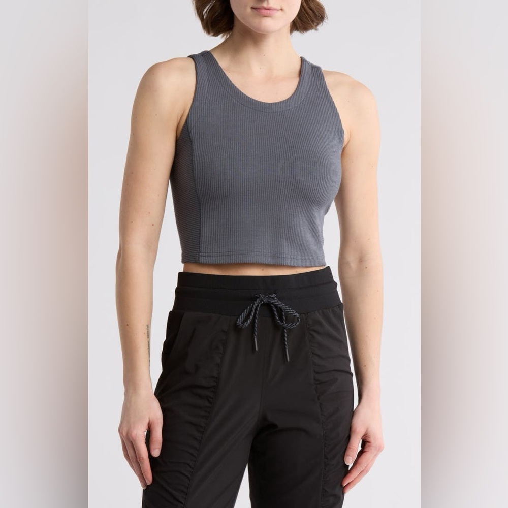 KYODAN Rib Scuba Knit Tank Top in Charcoal Grey NWT XL